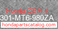 Honda 64301-MT6-980ZA genuine part number image