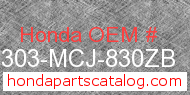 Honda 64303-MCJ-830ZB genuine part number image