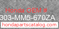 Honda 64303-MM5-670ZA genuine part number image