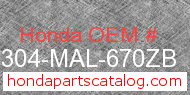 Honda 64304-MAL-670ZB genuine part number image