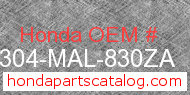 Honda 64304-MAL-830ZA genuine part number image