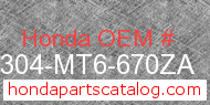 Honda 64304-MT6-670ZA genuine part number image