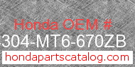 Honda 64304-MT6-670ZB genuine part number image