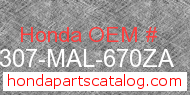 Honda 64307-MAL-670ZA genuine part number image