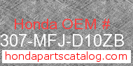 Honda 64307-MFJ-D10ZB genuine part number image