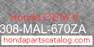 Honda 64308-MAL-670ZA genuine part number image