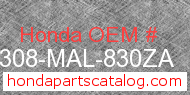 Honda 64308-MAL-830ZA genuine part number image