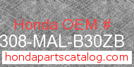 Honda 64308-MAL-B30ZB genuine part number image