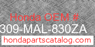 Honda 64309-MAL-830ZA genuine part number image