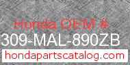 Honda 64309-MAL-890ZB genuine part number image