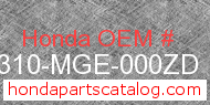 Honda 64310-MGE-000ZD genuine part number image