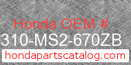 Honda 64310-MS2-670ZB genuine part number image