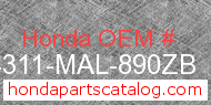 Honda 64311-MAL-890ZB genuine part number image