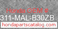 Honda 64311-MAL-B30ZB genuine part number image