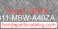 Honda 64311-MBW-A40ZA genuine part number image