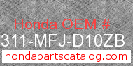 Honda 64311-MFJ-D10ZB genuine part number image