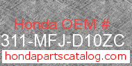 Honda 64311-MFJ-D10ZC genuine part number image