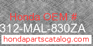 Honda 64312-MAL-830ZA genuine part number image