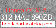Honda 64312-MAL-890ZB genuine part number image