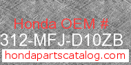 Honda 64312-MFJ-D10ZB genuine part number image