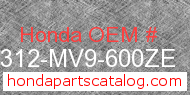 Honda 64312-MV9-600ZE genuine part number image