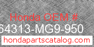 Honda 64313-MG9-950 genuine part number image