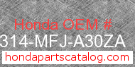 Honda 64314-MFJ-A30ZA genuine part number image