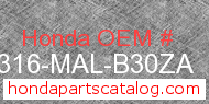 Honda 64316-MAL-B30ZA genuine part number image