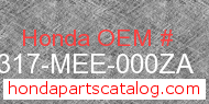 Honda 64317-MEE-000ZA genuine part number image
