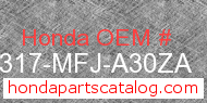 Honda 64317-MFJ-A30ZA genuine part number image