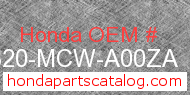 Honda 64320-MCW-A00ZA genuine part number image