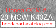 Honda 64320-MCW-K40ZA genuine part number image