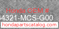 Honda 64321-MCS-G00 genuine part number image