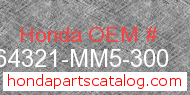 Honda 64321-MM5-300 genuine part number image