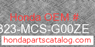 Honda 64323-MCS-G00ZE genuine part number image