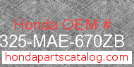 Honda 64325-MAE-670ZB genuine part number image