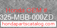 Honda 64325-MBB-000ZD genuine part number image
