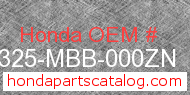 Honda 64325-MBB-000ZN genuine part number image