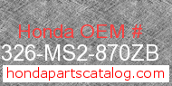 Honda 64326-MS2-870ZB genuine part number image