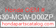 Honda 64330-MCW-D00ZP genuine part number image