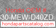 Honda 64330-MEW-D40ZD genuine part number image