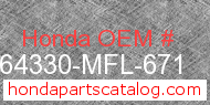 Honda 64330-MFL-671 genuine part number image