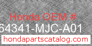 Honda 64341-MJC-A01 genuine part number image
