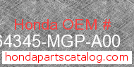 Honda 64345-MGP-A00 genuine part number image
