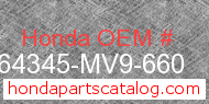 Honda 64345-MV9-660 genuine part number image