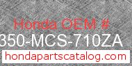 Honda 64350-MCS-710ZA genuine part number image