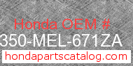 Honda 64350-MEL-671ZA genuine part number image