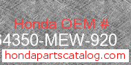 Honda 64350-MEW-920 genuine part number image