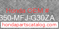 Honda 64350-MFJ-G30ZA genuine part number image