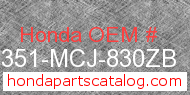 Honda 64351-MCJ-830ZB genuine part number image